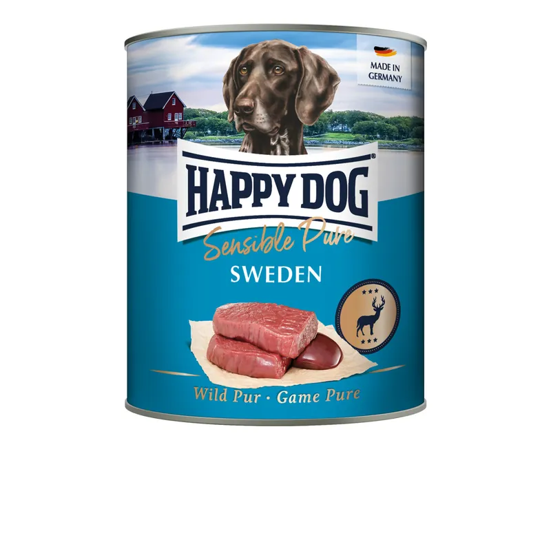 HAPPY DOG Sensible Pure Sweden Wild 800 Gramm Hundenassfutter Neuheit